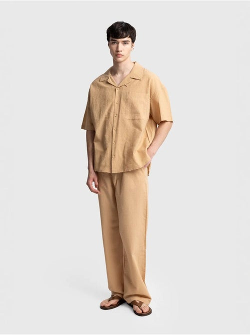 Shirt met textuur en korte mouwen giesto - Kiabi