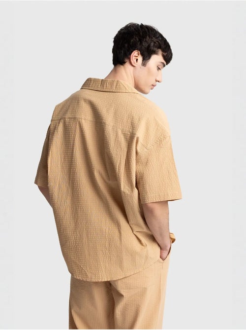 Shirt met textuur en korte mouwen giesto - Kiabi