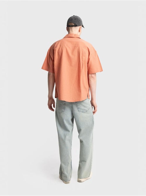 Shirt met textuur en korte mouwen giesto - Kiabi