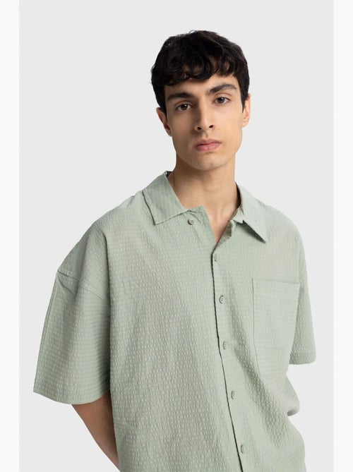 Shirt met textuur en korte mouwen giesto - Kiabi