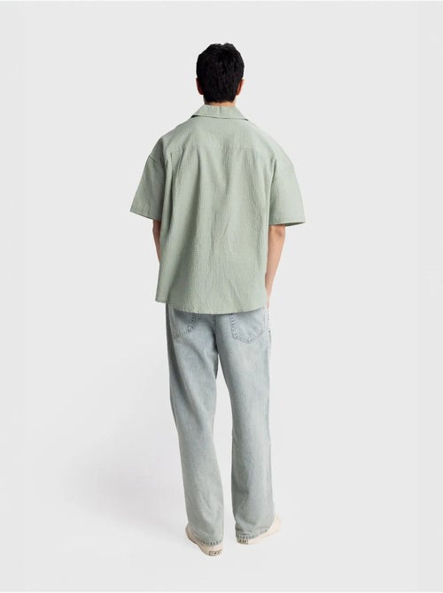 Shirt met textuur en korte mouwen giesto - Kiabi