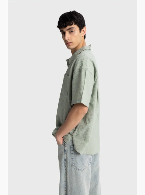 Shirt met textuur en korte mouwen giesto - Kiabi