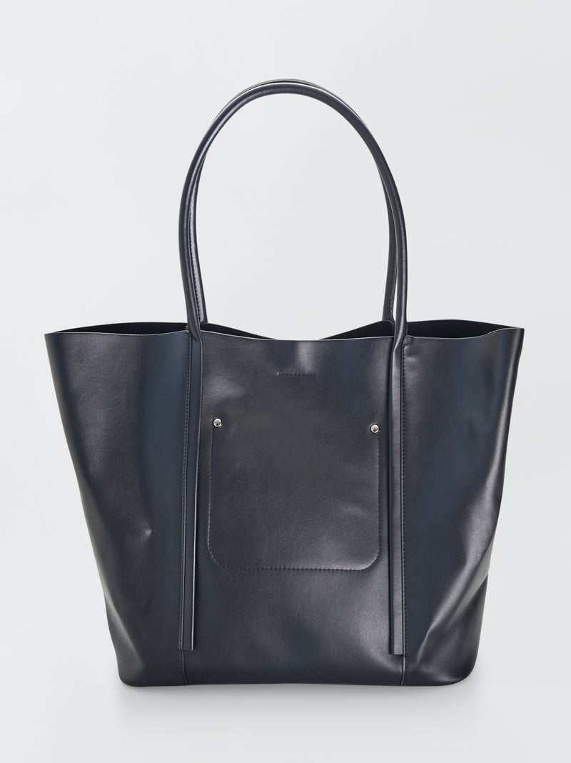 Shopper met grote hengsels ZWART - Kiabi