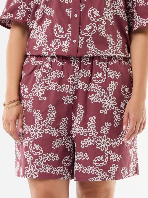 Short à broderies florales - Kiabi