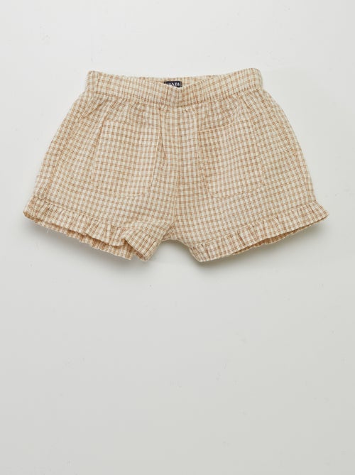 Short à carreaux style vichy - Kiabi