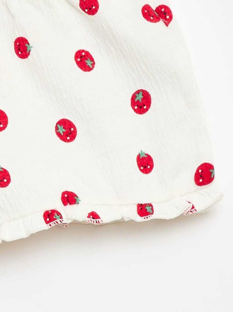 Short à motif avec base volantée Blanc - Kiabi
