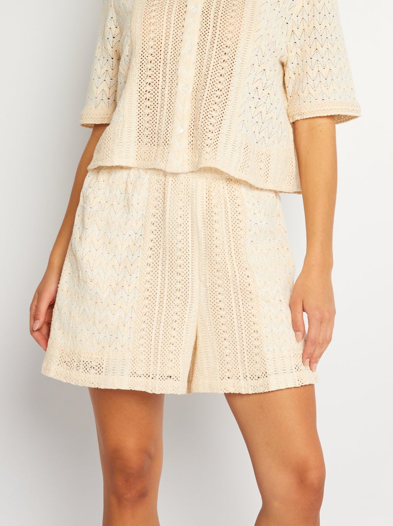Short ajouré Ecru - Kiabi