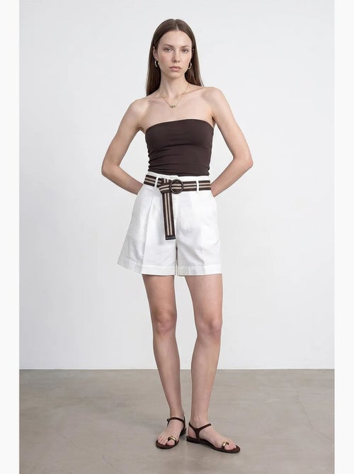 Short ample à taille haute avec ceinture dilvin - Kiabi Short ample à taille haute avec ceinture dilvin - Kiabi
