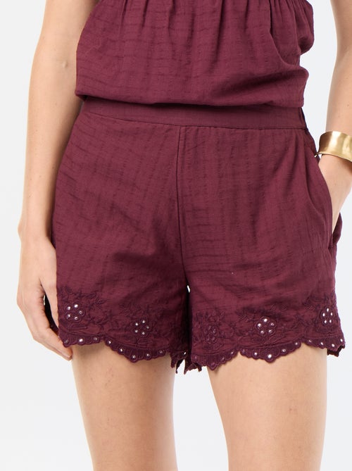 Short avec broderies et sequins miroir - Kiabi