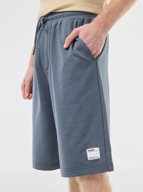 Short avec patch en coton uni - Kiabi