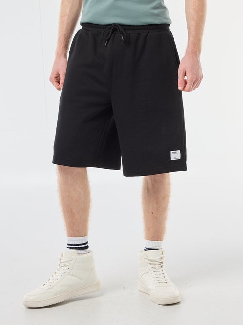 Short avec patch en coton uni - Kiabi