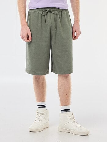 Short avec patch en coton uni