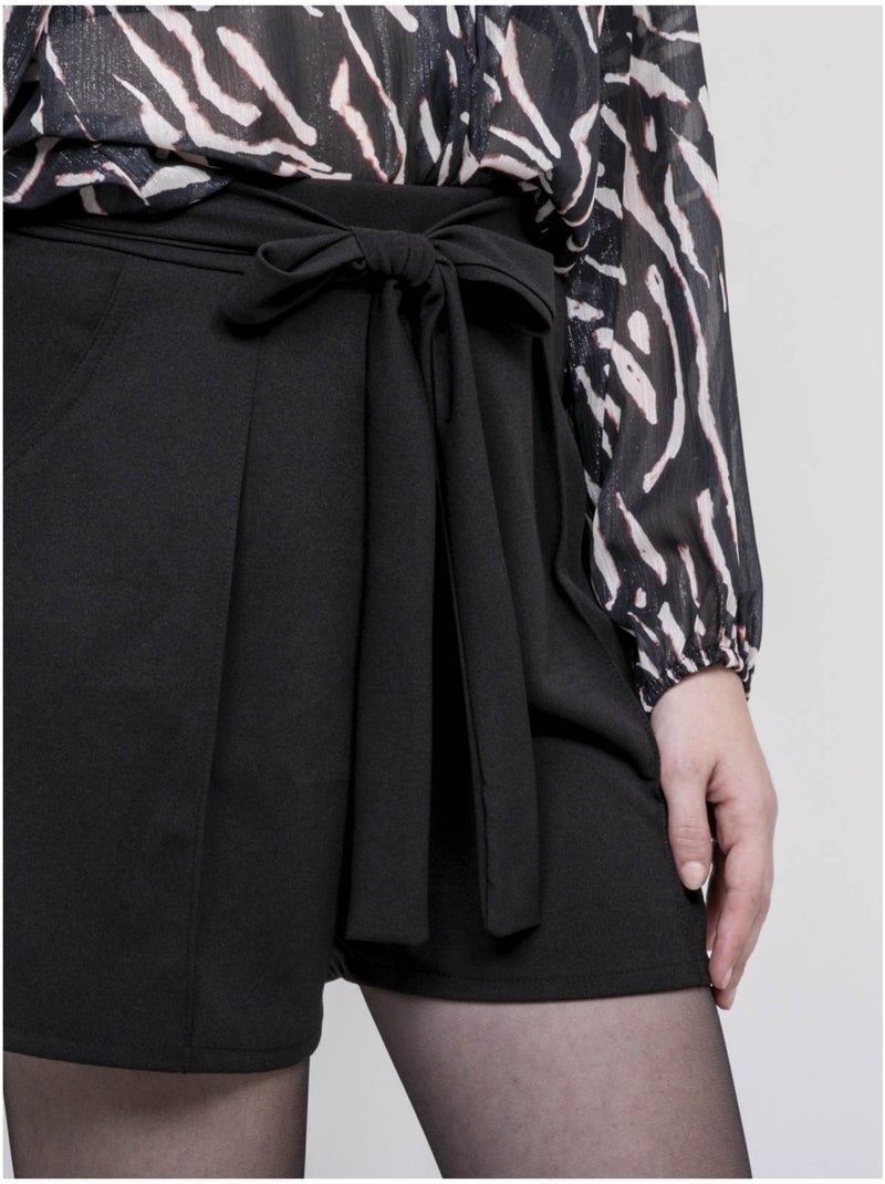 Short avec plis xibelle Noir - Kiabi