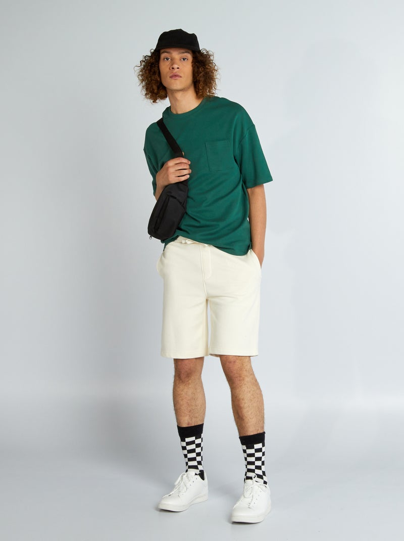 Short bermuda en molleton Crème - Kiabi