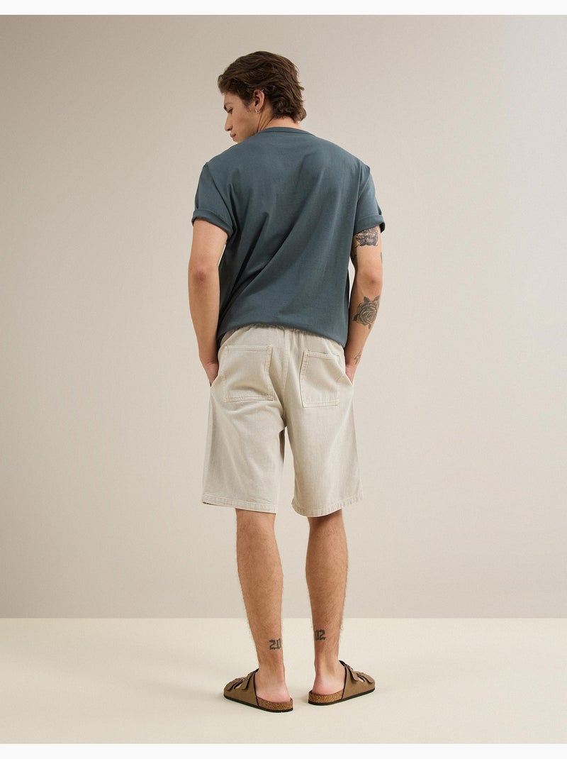 Short bermuda en sergé, mo fashion Gris - Kiabi