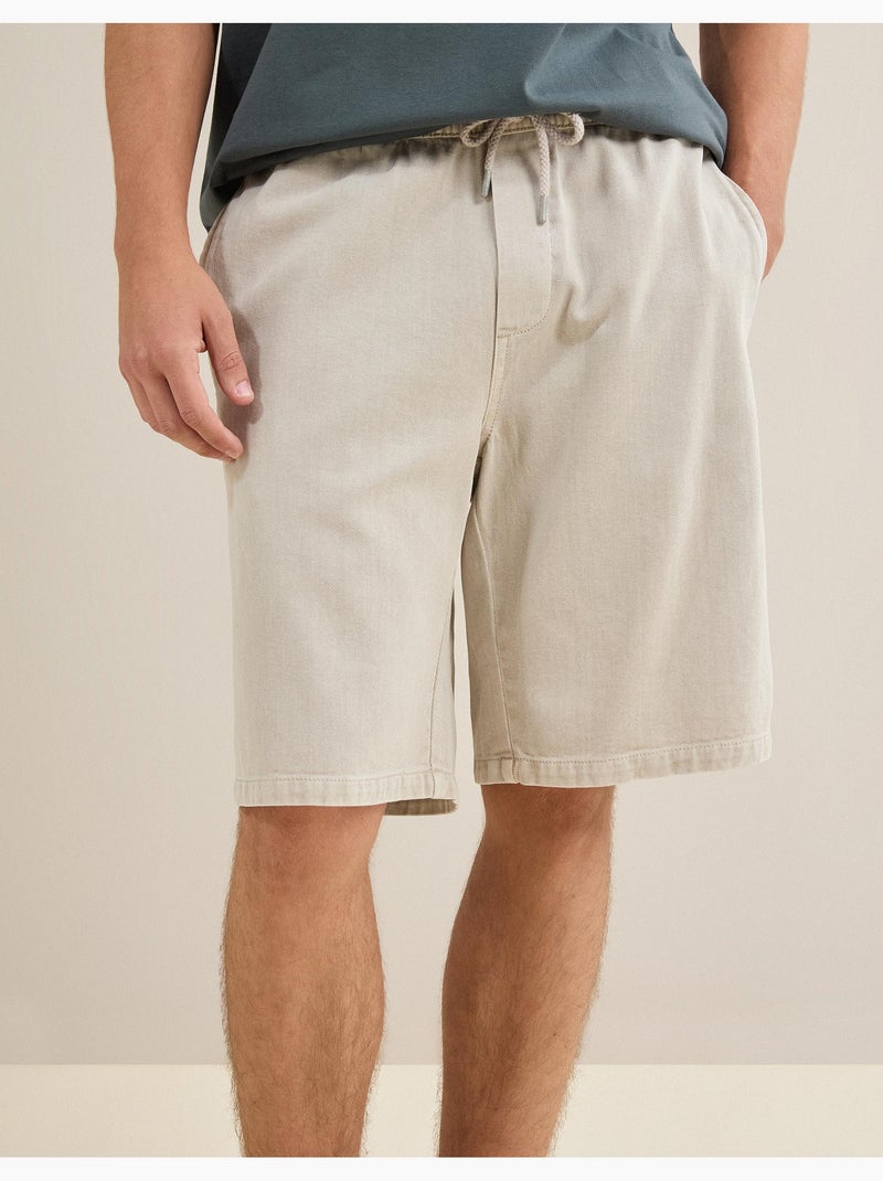 Short bermuda en sergé, mo fashion Gris - Kiabi
