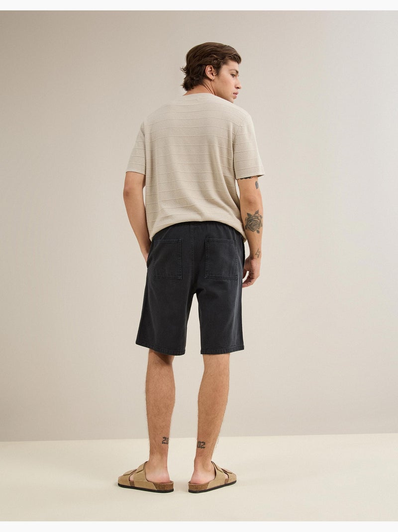 Short bermuda en sergé, mo fashion Noir - Kiabi