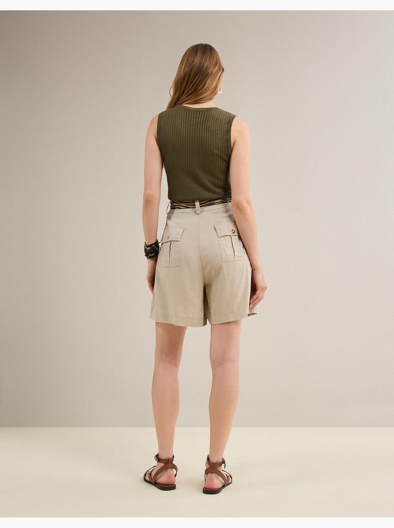 Short bermudes avec du lin, mo fashion Beige - Kiabi