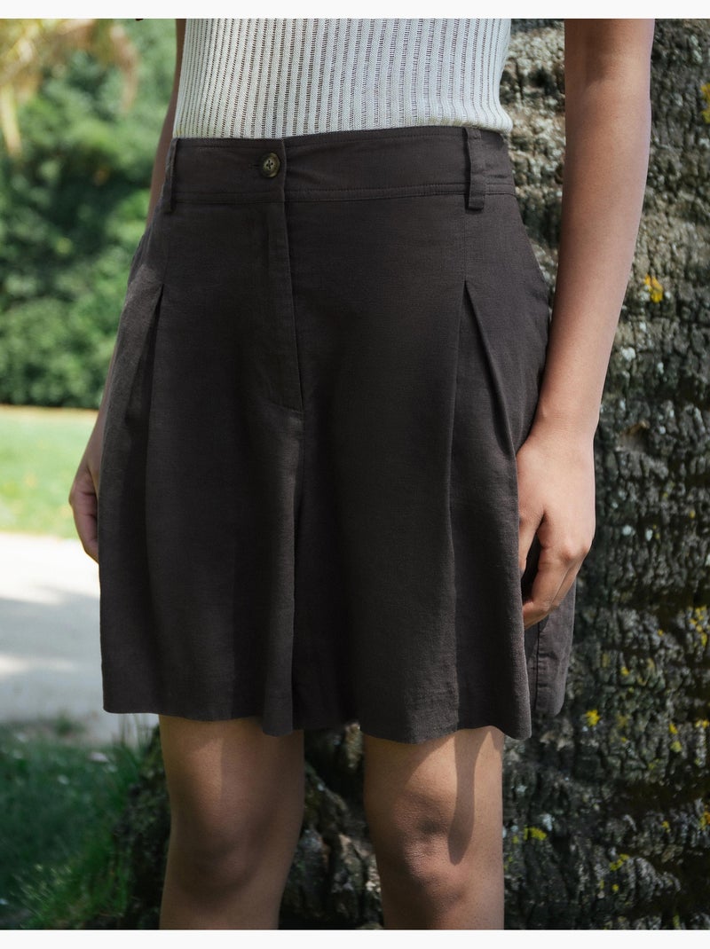 Short bermudes avec du lin, mo fashion Marron - Kiabi