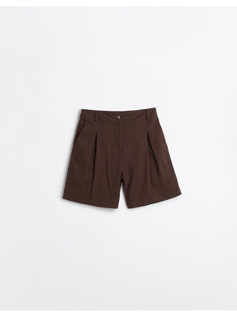 Short bermudes avec du lin, mo fashion Marron - Kiabi