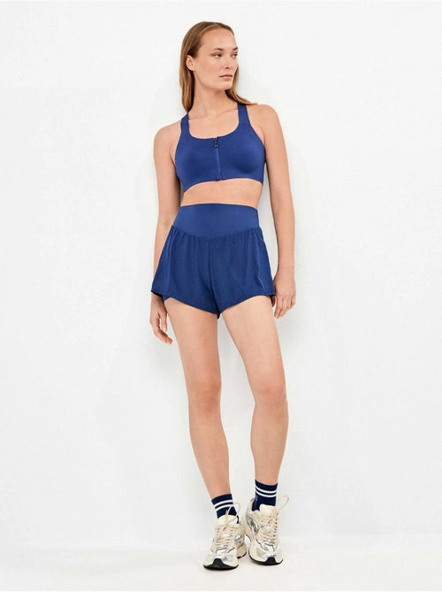 Short bleu avec des shorts à l'intérieur - Kiabi