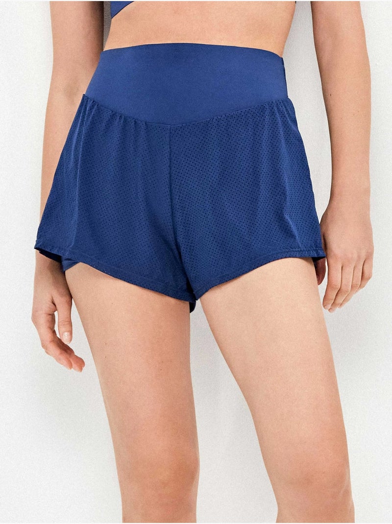 Short bleu avec des shorts à l'intérieur Bleu marine - Kiabi