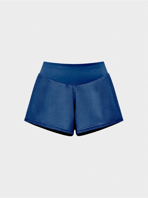 Short bleu avec des shorts à l'intérieur - Kiabi