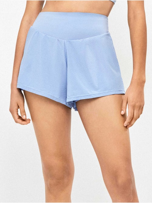 Short bleu avec des shorts à l'intérieur - Kiabi