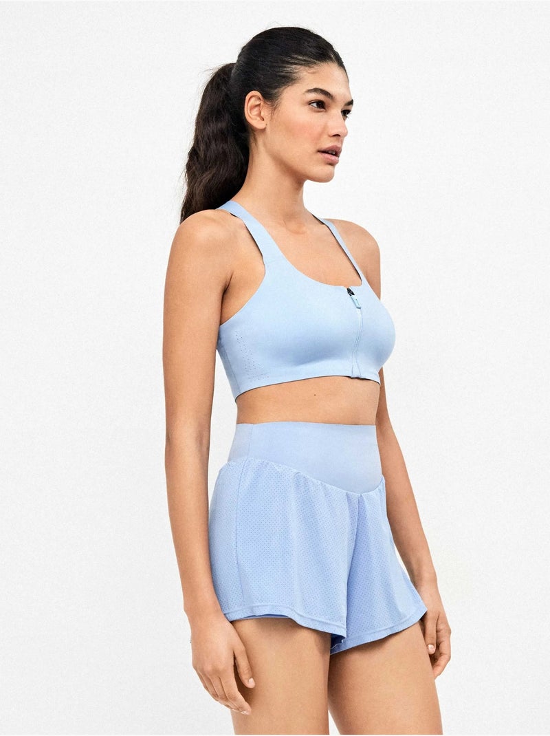 Short bleu avec des shorts à l'intérieur Bleu - Kiabi