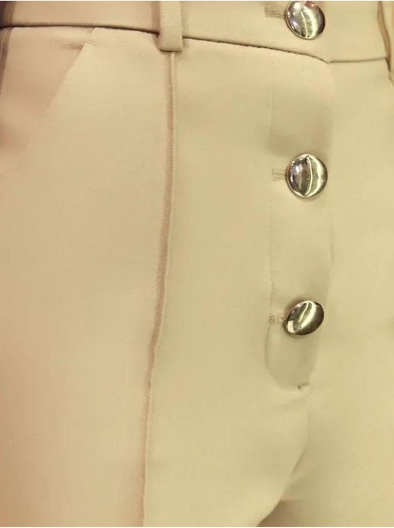 Short boutonné taille haute hiccup Beige - Kiabi
