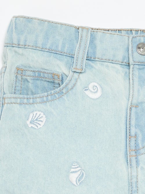 Short brodé en denim - Kiabi