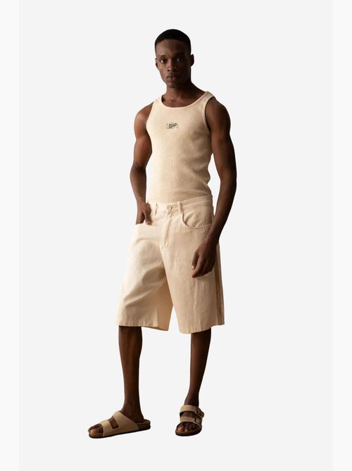 Short capri en gabardine taille mi-haute pour homme avec poches giesto - Kiabi
