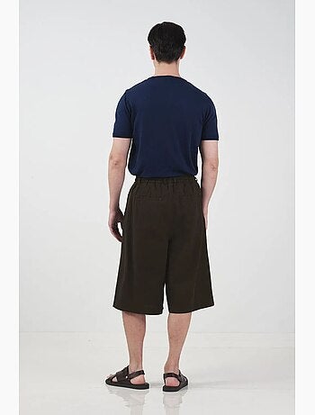 Short capri mi-haut à jambes larges et cordon de serrage à la taille giesto
