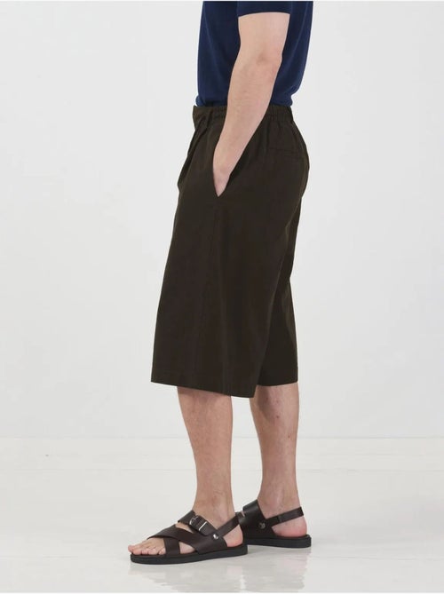 Short capri mi-haut à jambes larges et cordon de serrage à la taille giesto - Kiabi