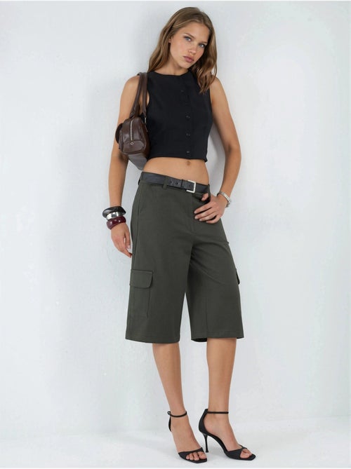 Short capri oversize taille basse hiccup - Kiabi Short capri oversize taille basse hiccup - Kiabi