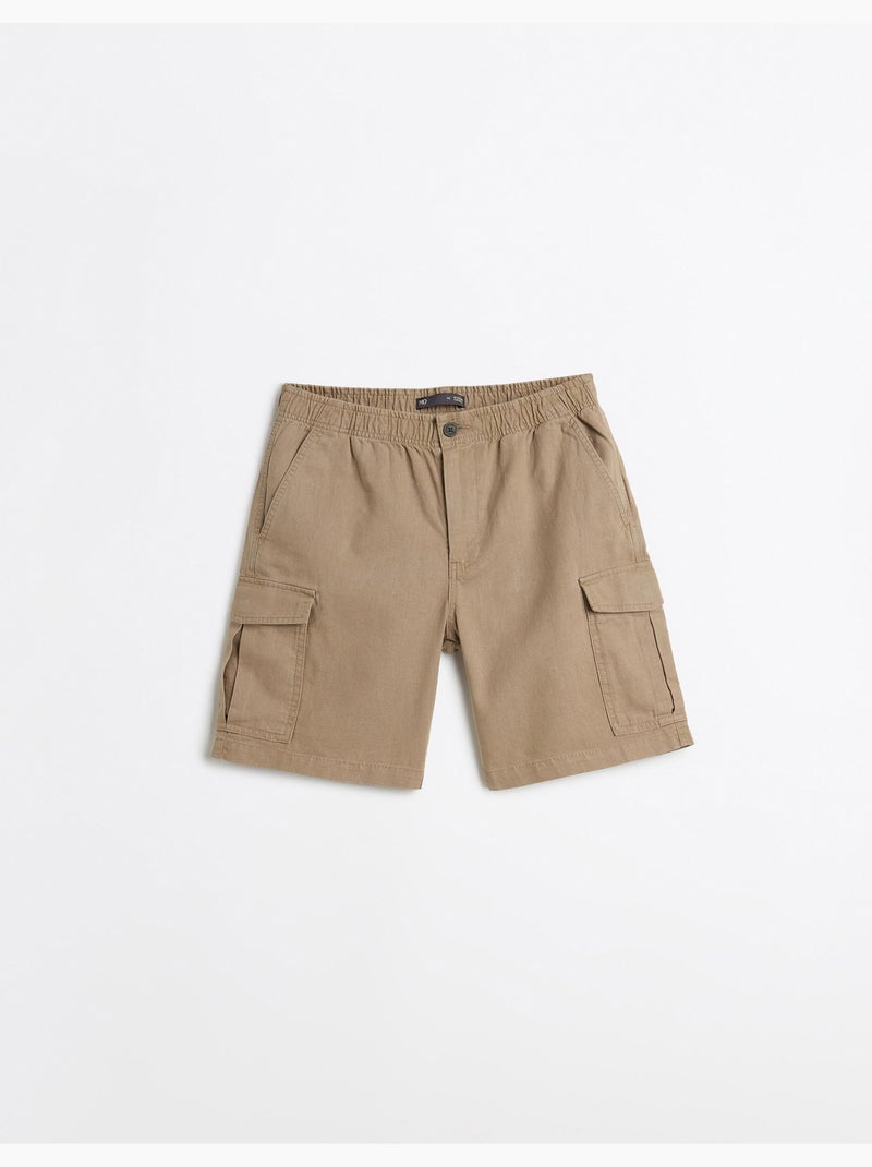 Short cargo avec du lin, MO Fashion Beige - Kiabi
