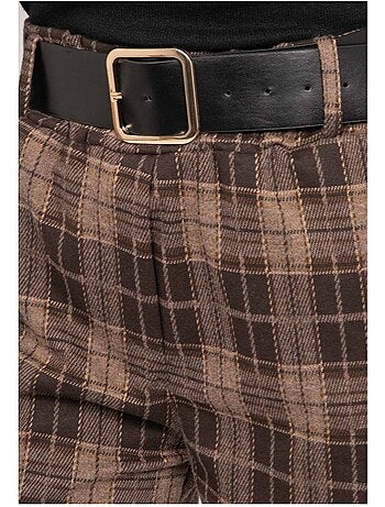 Short carreaux ceinturé xeline
