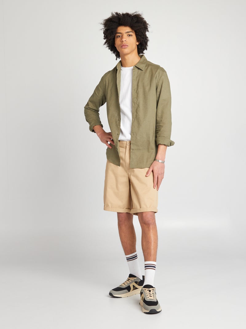 Short chino droit Beige - Kiabi