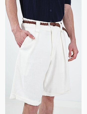 Short chino en coton taille haute et jambes larges giesto