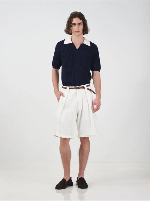 Short chino en coton taille haute et jambes larges giesto - Kiabi