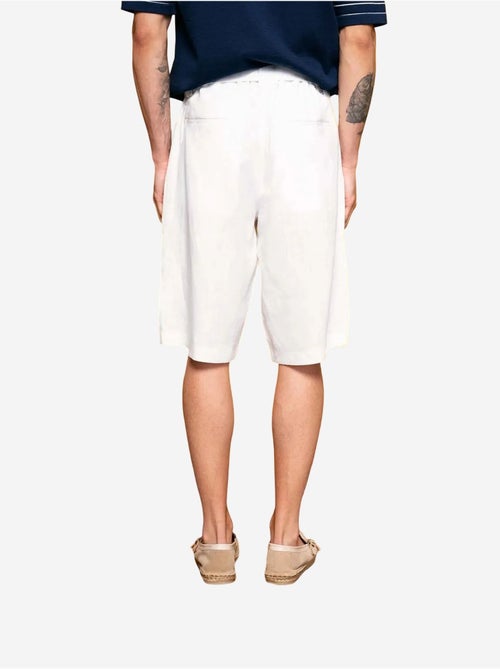 Short chino en mélange de lin à taille haute giesto - Kiabi