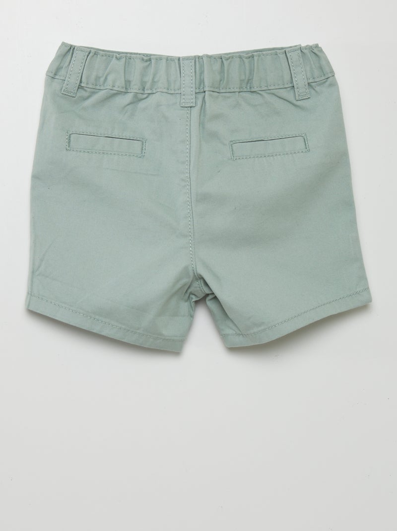 Short chino en twill Vert d'eau - Kiabi