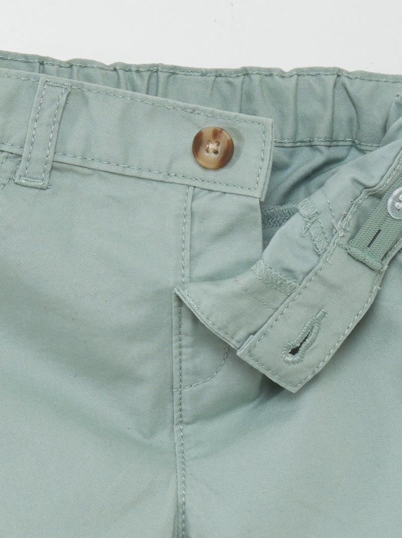 Short chino en twill Vert d'eau - Kiabi