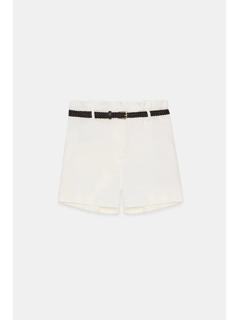 Short chino taille haute avec ceinture dilvin Blanc - Kiabi