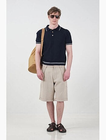 Short chino taille mi-haute jambes larges avec poches giesto