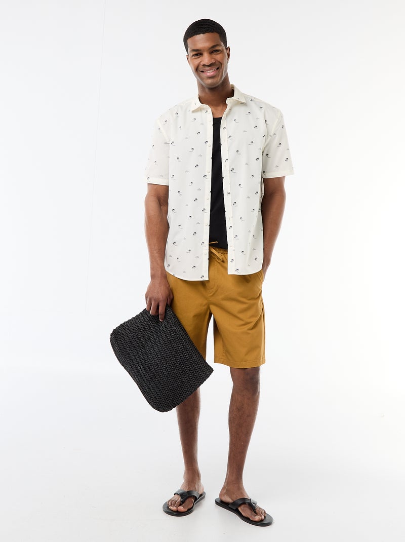 Short chino uni Jaune - Kiabi