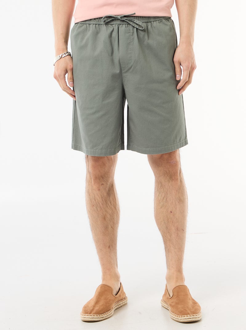Short chino uni Kaki - Kiabi