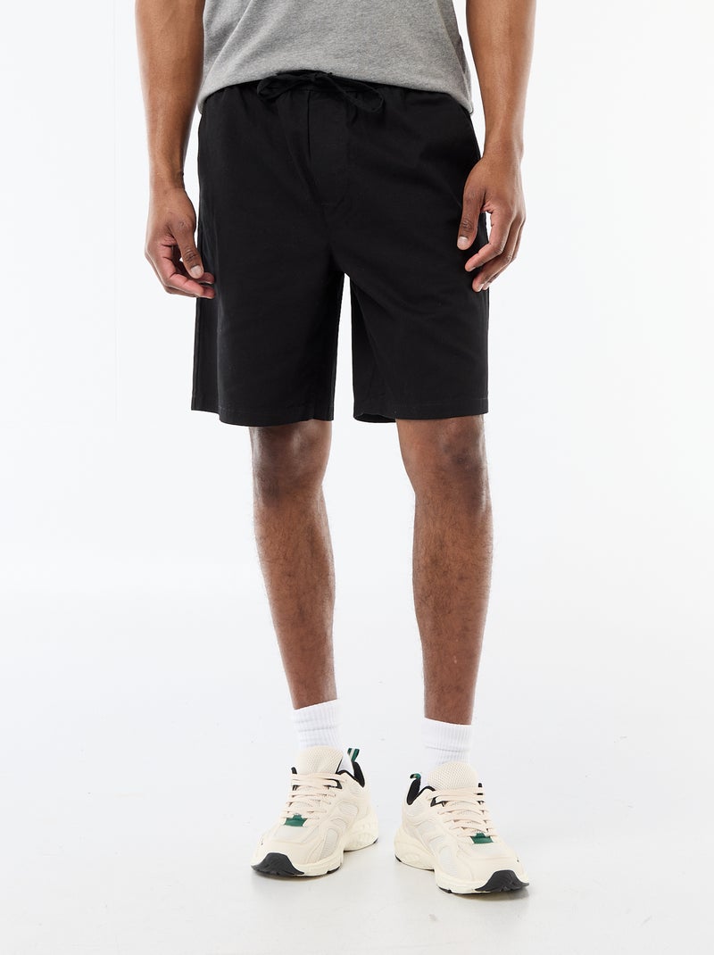 Short chino uni Noir - Kiabi