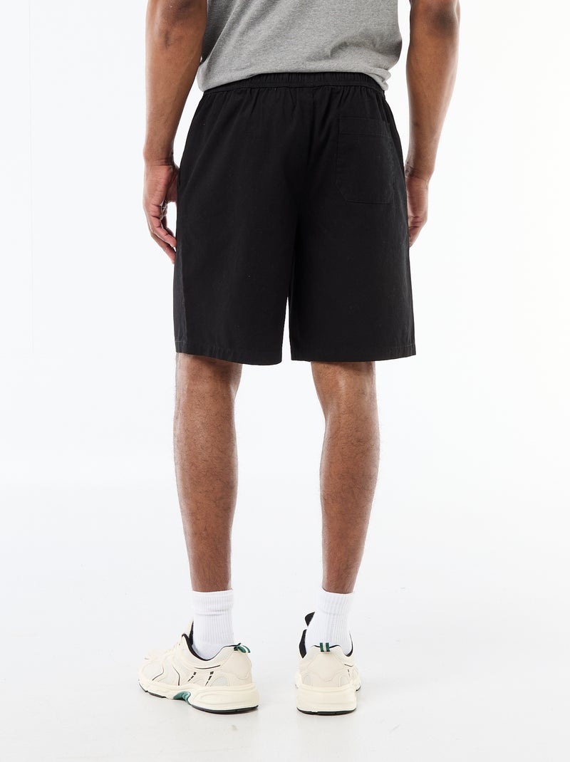 Short chino uni Noir - Kiabi
