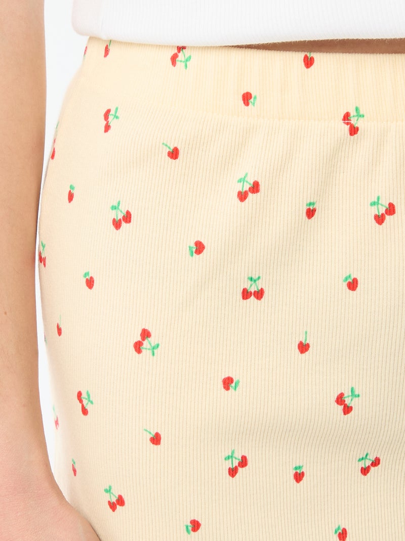 Short court de pyjama 'cerise' all-over en coton Jaune - Kiabi